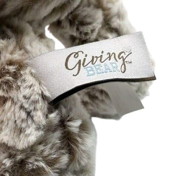 Demdaco Giving Bear Plush Brown White 9" Always in my Heart Mottled Frosted - Picture 9 of 12